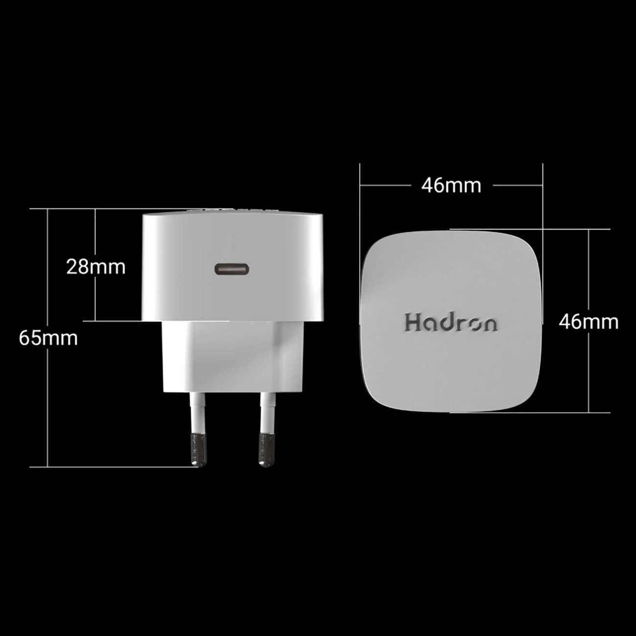 شارژر دیواری تایپ سی 33 وات هادرون C1013