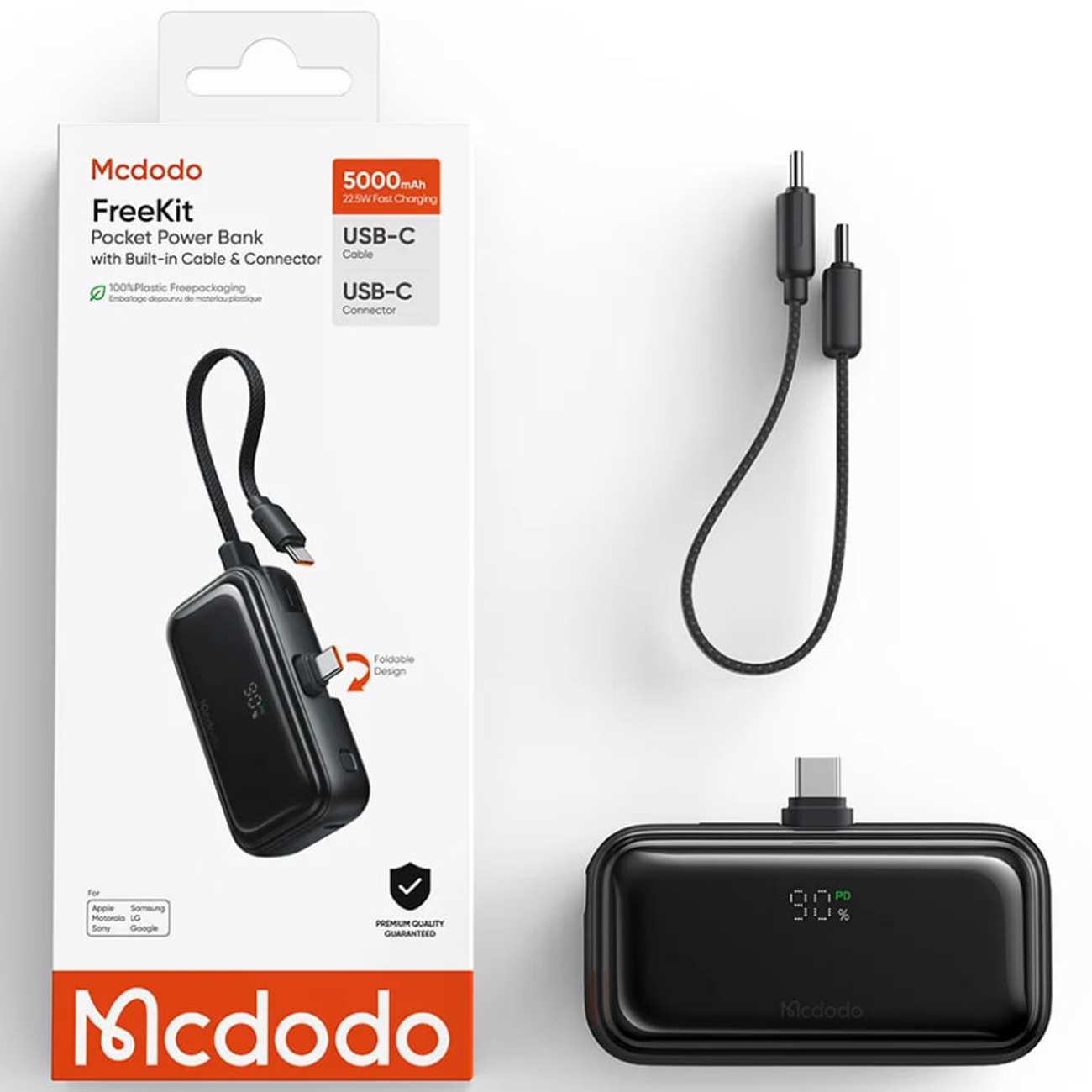 پاور بانک فست شارژ 5000 تایپ سی 22.5 وات مکدودو MC-7760