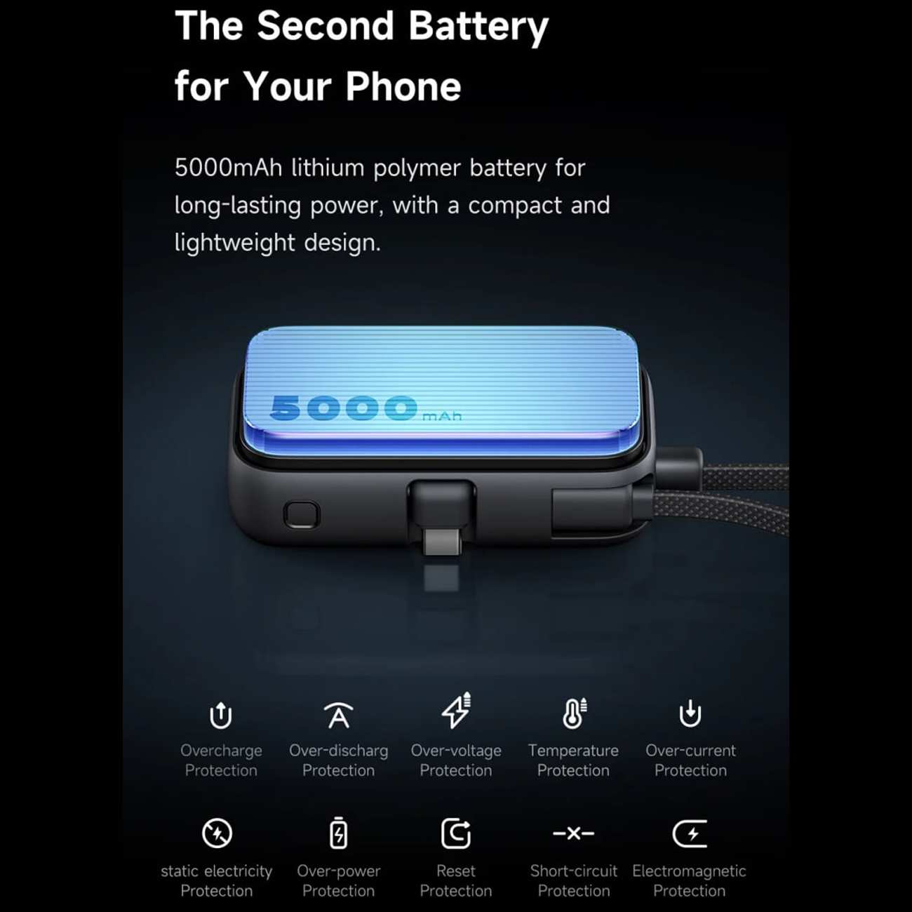 پاور بانک فست شارژ 5000 تایپ سی 22.5 وات مکدودو MC-7760