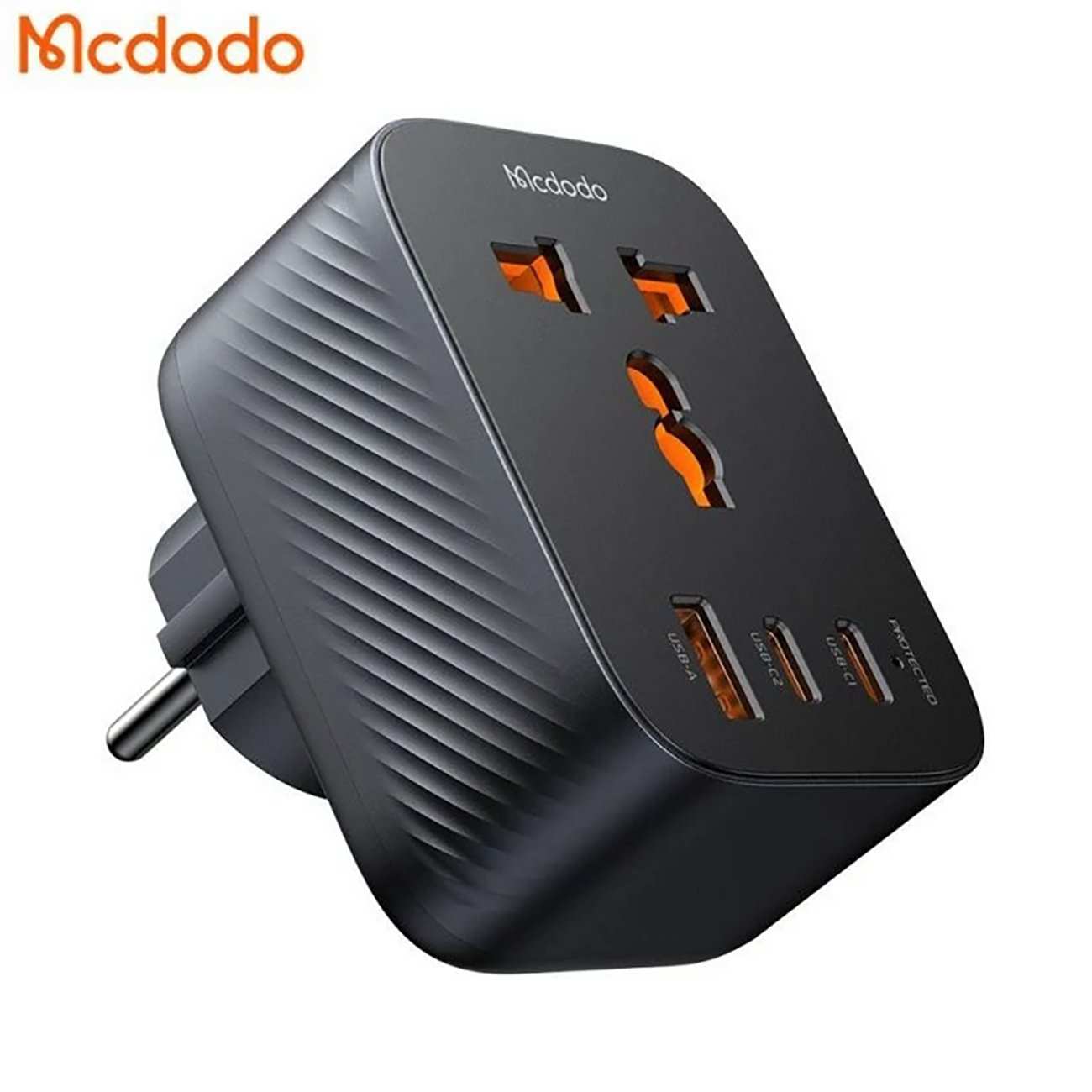 تبدیل پریز برق چندکاره و شارژر دیواری تایپ سی و USB مکدودو CP-0750