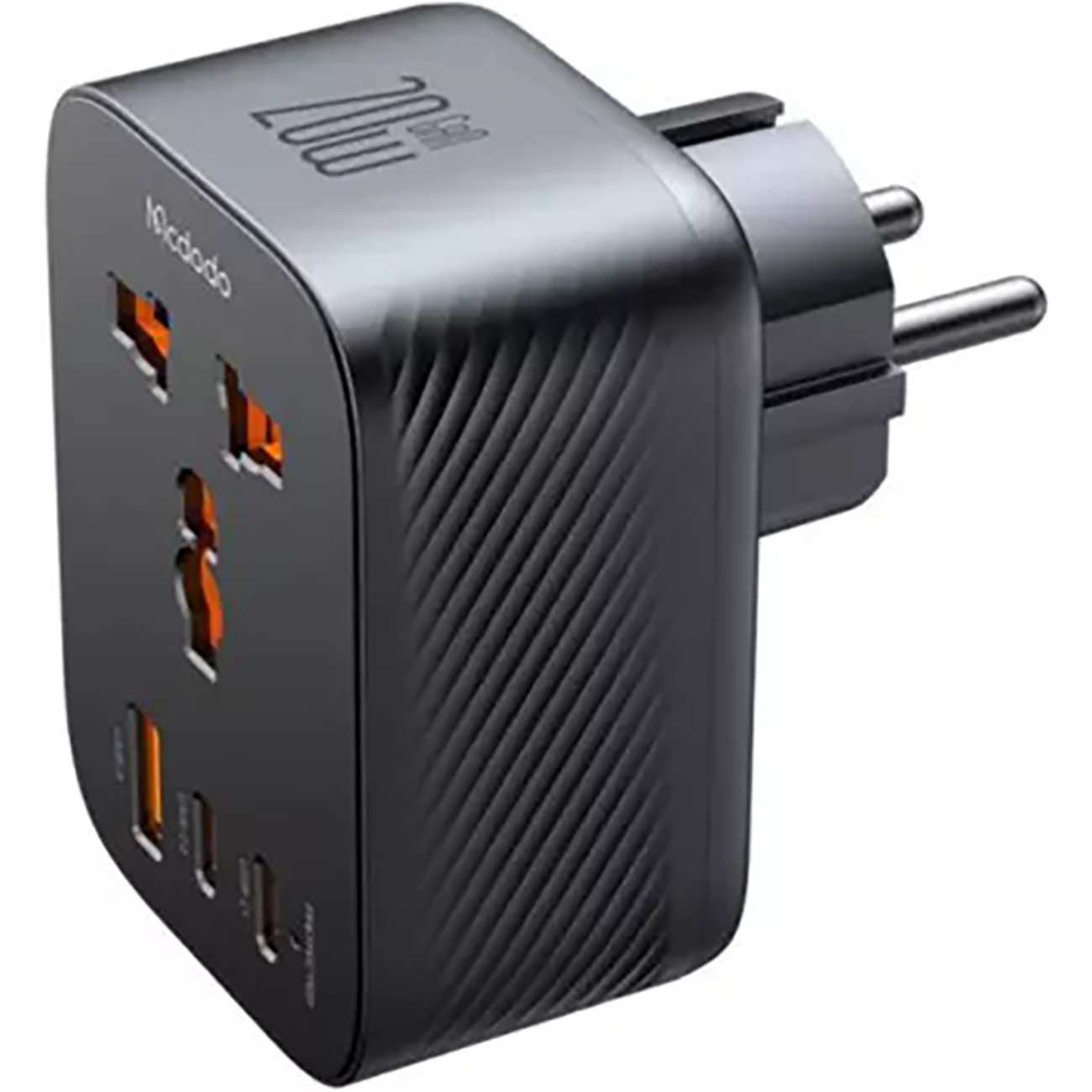 تبدیل پریز برق چندکاره و شارژر دیواری تایپ سی و USB مکدودو CP-0750