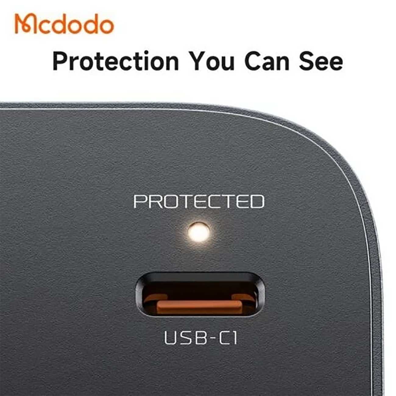 تبدیل پریز برق چندکاره و شارژر دیواری تایپ سی و USB مکدودو CP-0750