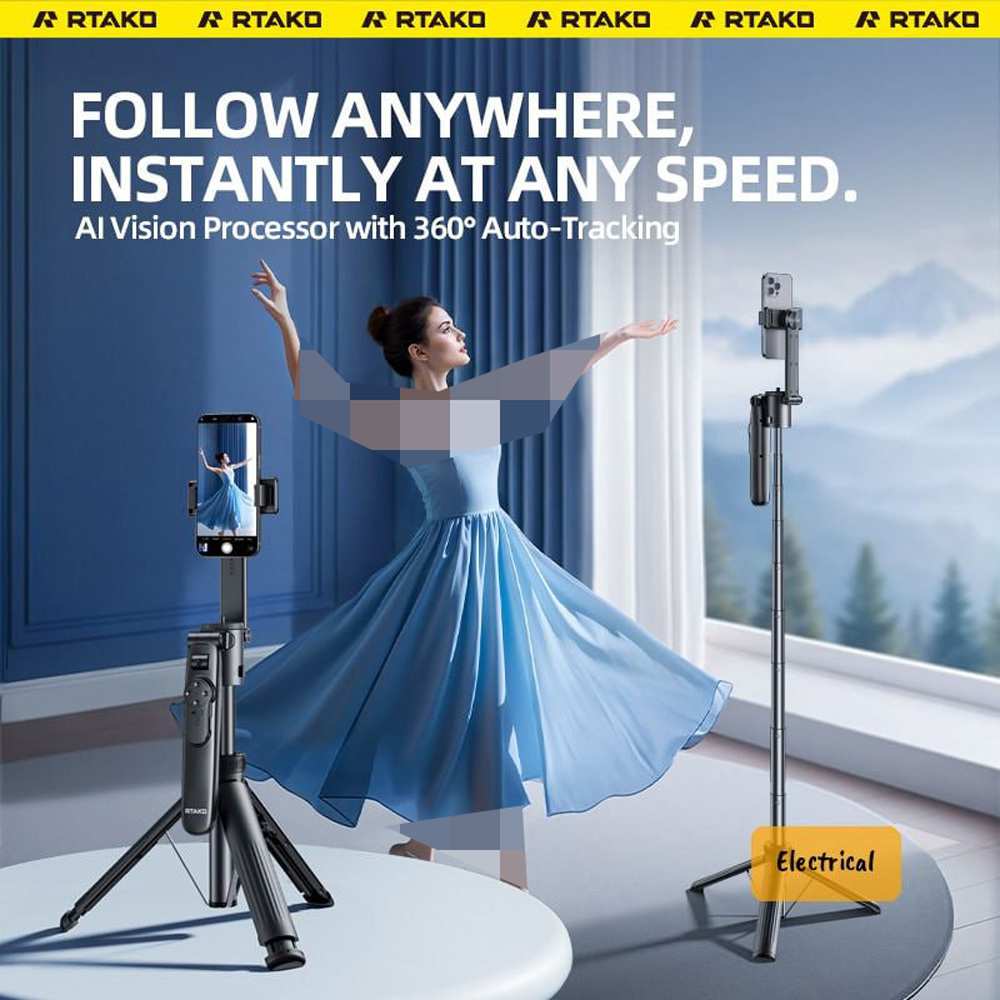 مونوپاد و سه پایه سلفی با قابلیت ردیابی 360 درجه آرتاکو AI-M18