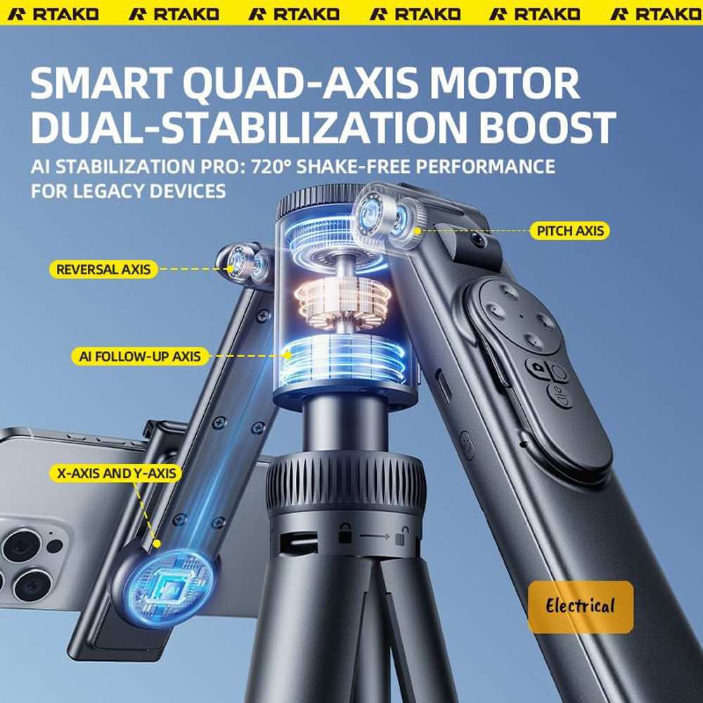 مونوپاد و سه پایه سلفی با قابلیت ردیابی 360 درجه آرتاکو AI-M18