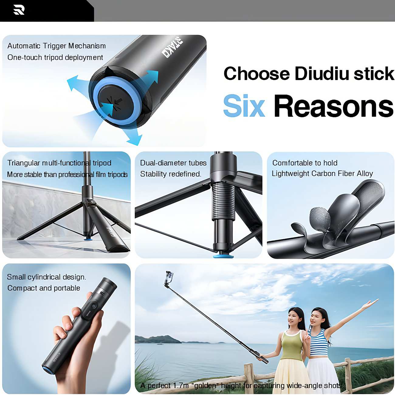 مونوپاد حرفهای شاتردار و سه پایه موبایل رتاکو RZP001-AB226