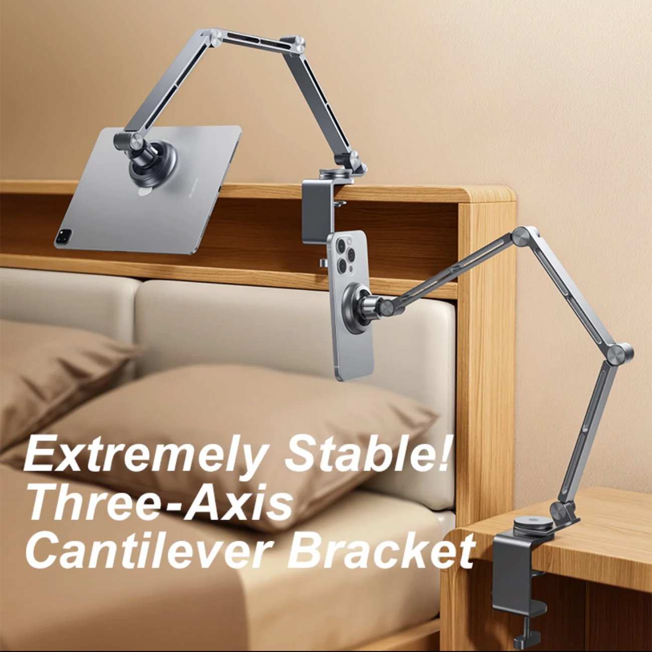 هولدر گوشی موبایل و تبلت قابل اتصال به لبه میز و تخت آرتاکو T01