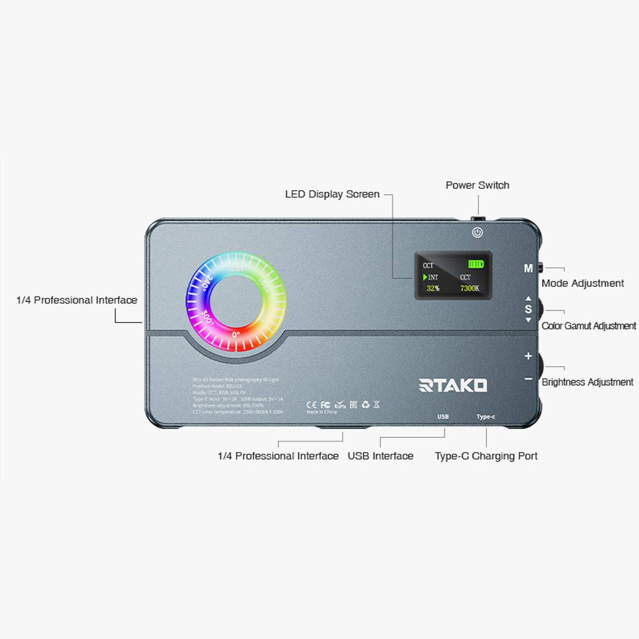 نور جیبی RGB برای عکاسی و فیلمبرداری آرتاکو RDJ-03