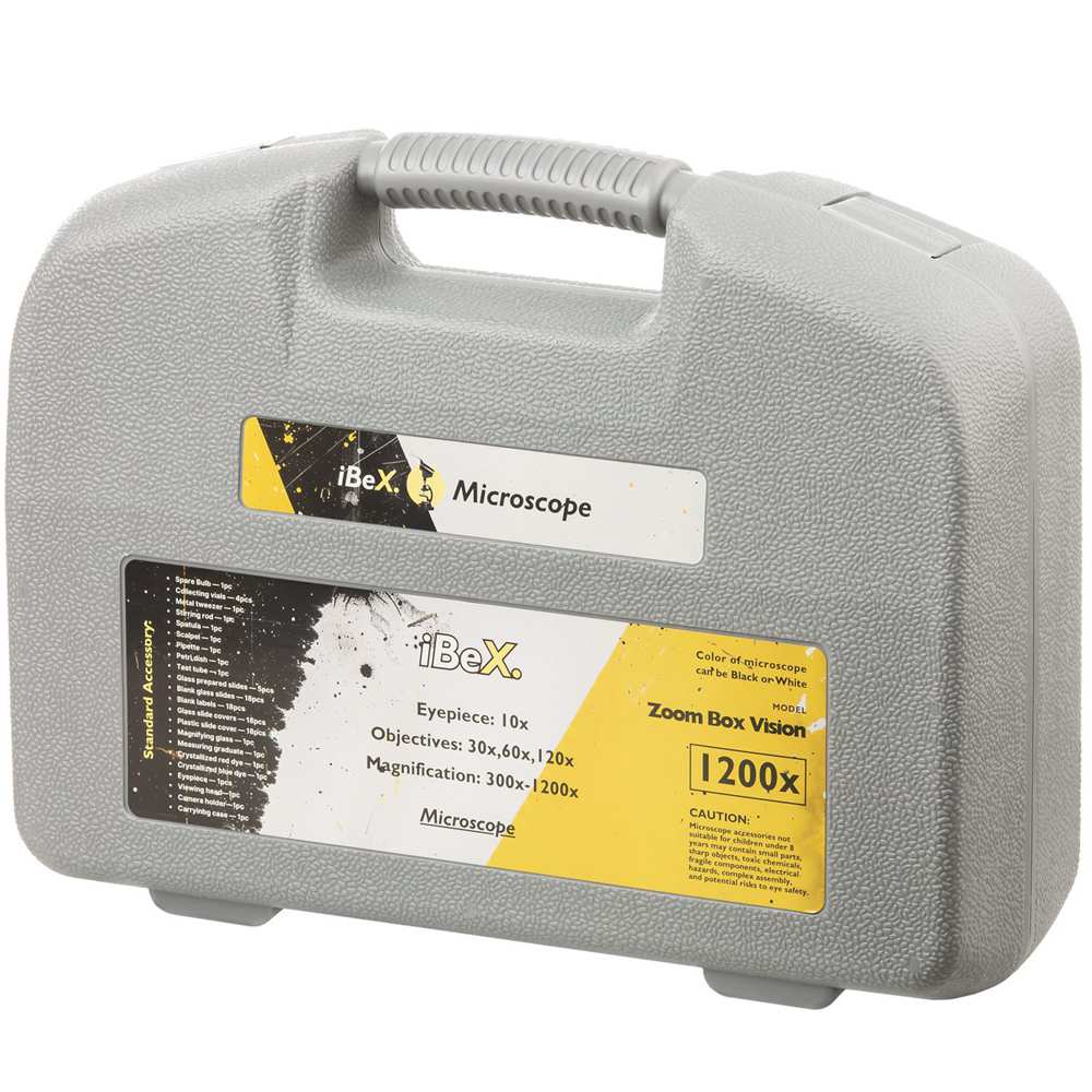 میکروسکوپ دانش آموزی IBEX تک چشمی ثابت با کیف حمل هاردباکس Zoom Box Vision