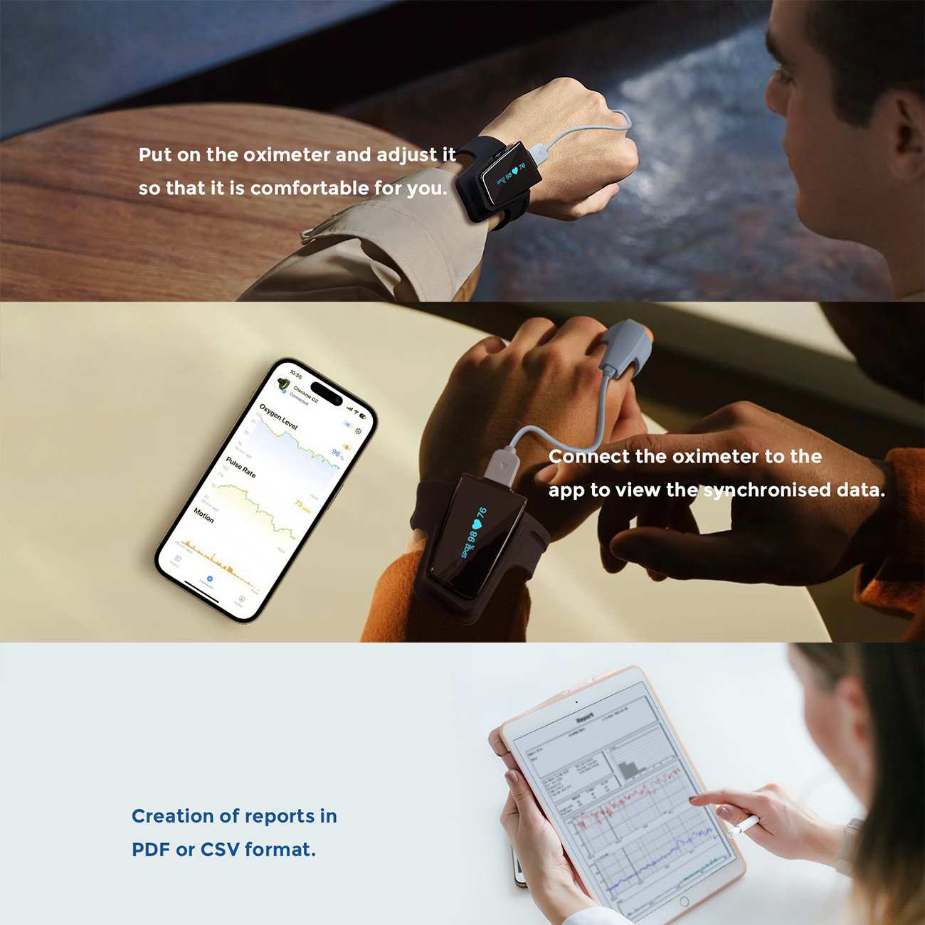 پالس اکسیمتر مچی هوشمند ویاتوم Checkme O2