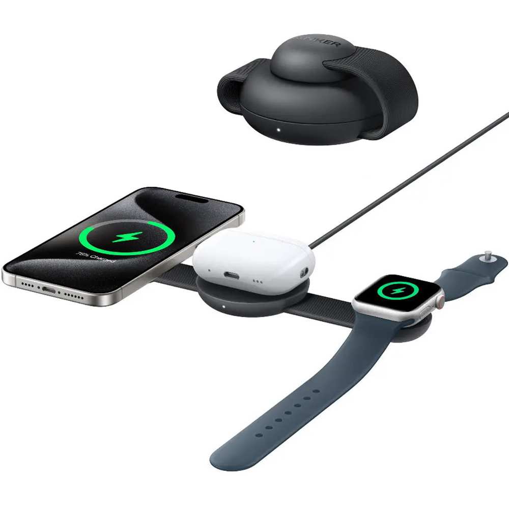 شارژر بیسیم تاشوی گوشی موبایل، ایرپاد و اپلواچ 15 وات انکر B25M8