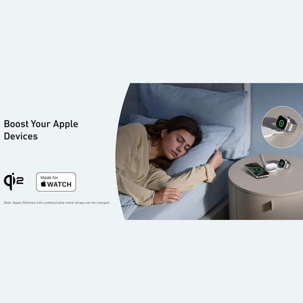 شارژر بیسیم تاشوی گوشی موبایل، ایرپاد و اپلواچ 15 وات انکر B25M8