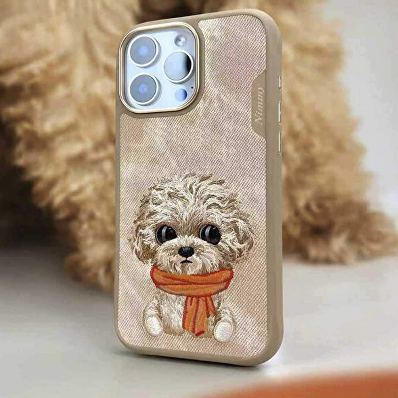 قاب محافظ مغناطیسی گوشی آیفون 16 طرح سگ پشمالو N-XDY-IP16-014