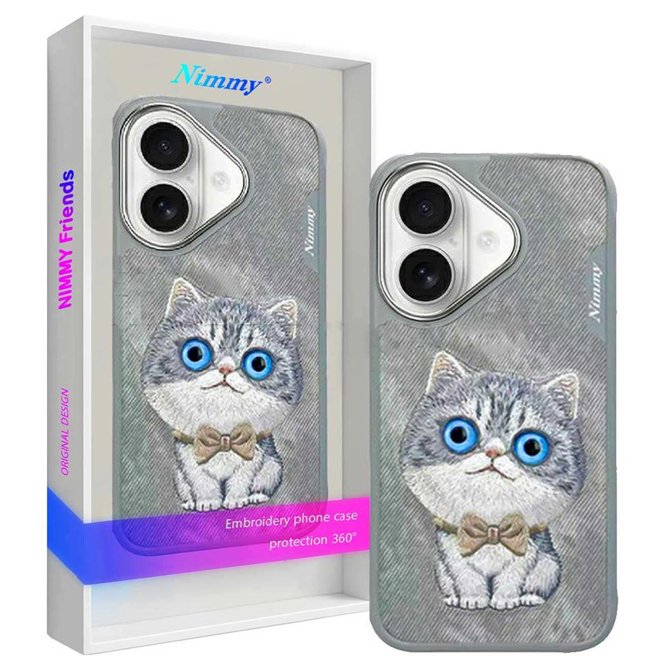 قاب گوشی آیفون 16 طرح گربه با چشم متحرک نیمی XDY-IP16-023