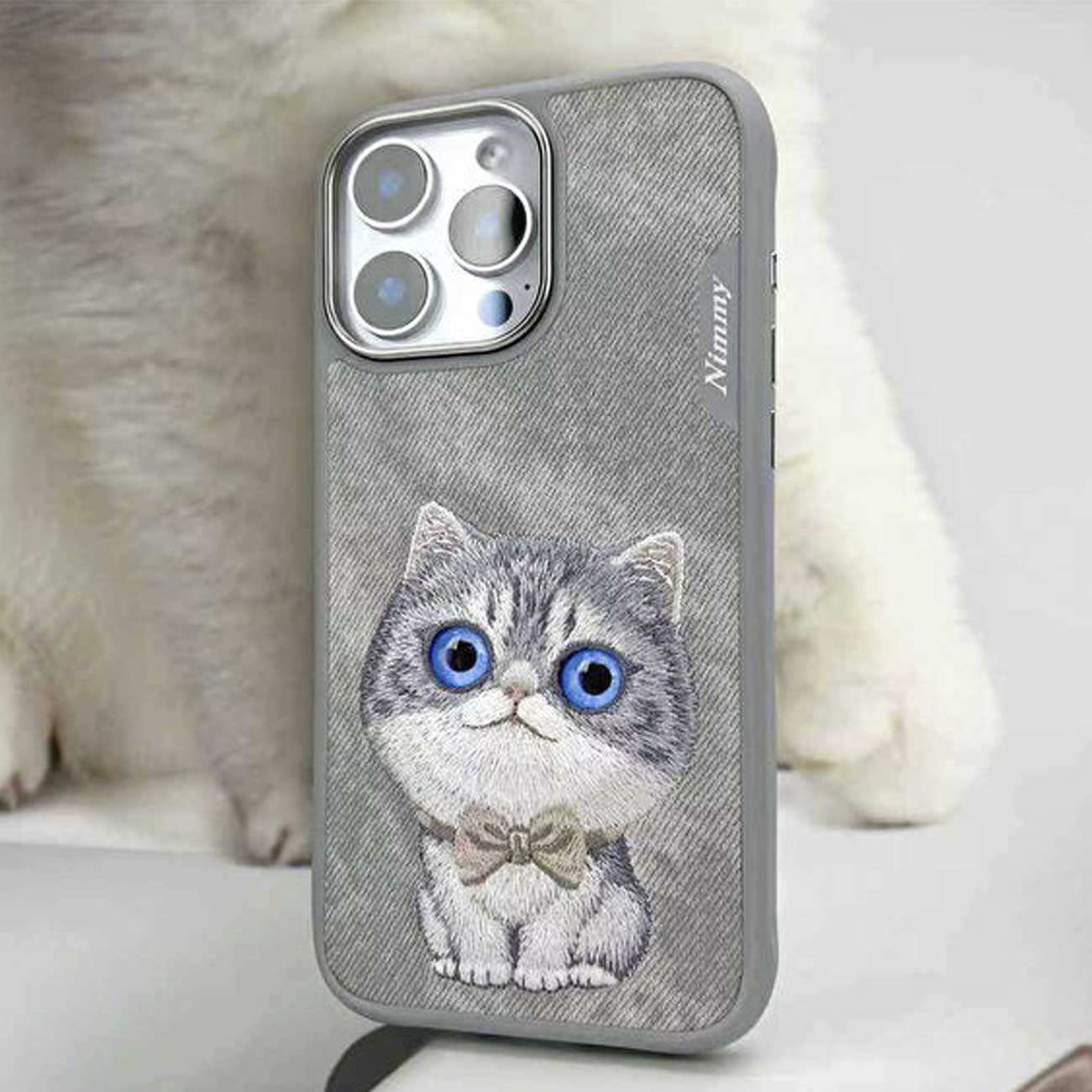 قاب گوشی آیفون 16 طرح گربه با چشم متحرک نیمی XDY-IP16-023