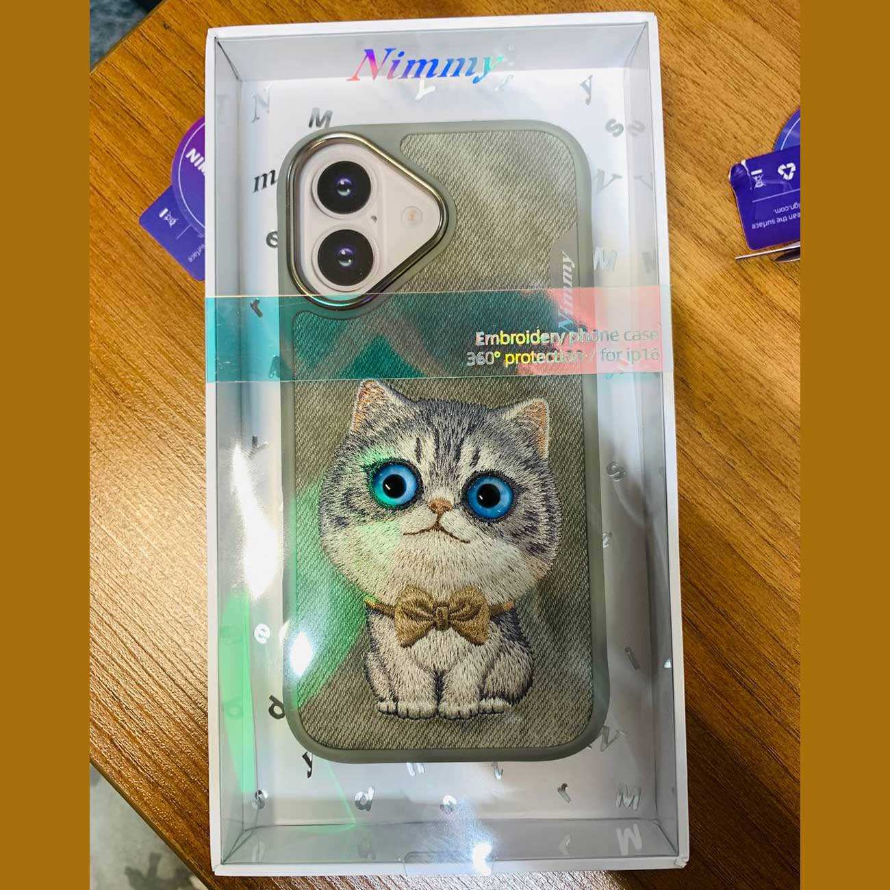 قاب گوشی آیفون 16 طرح گربه با چشم متحرک نیمی XDY-IP16-023