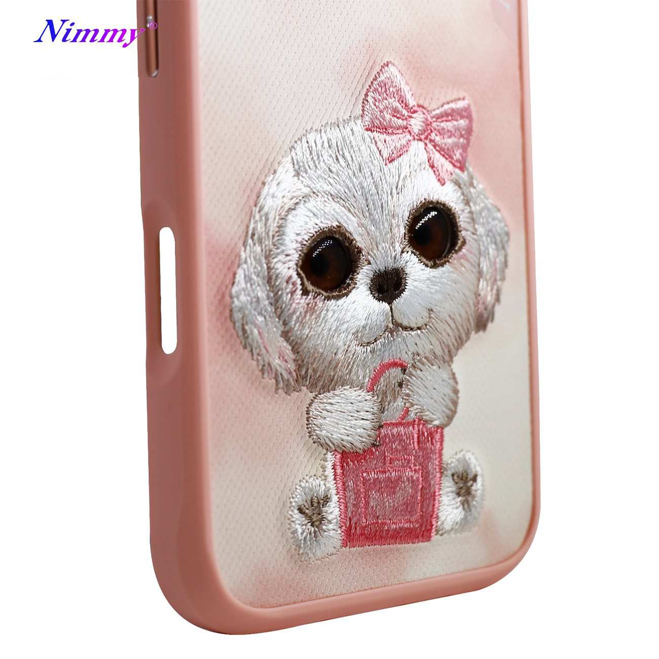 قاب مگسیف گوشی آیفون 16 N-XDY طرح سگ بامزه گلدوزی شده