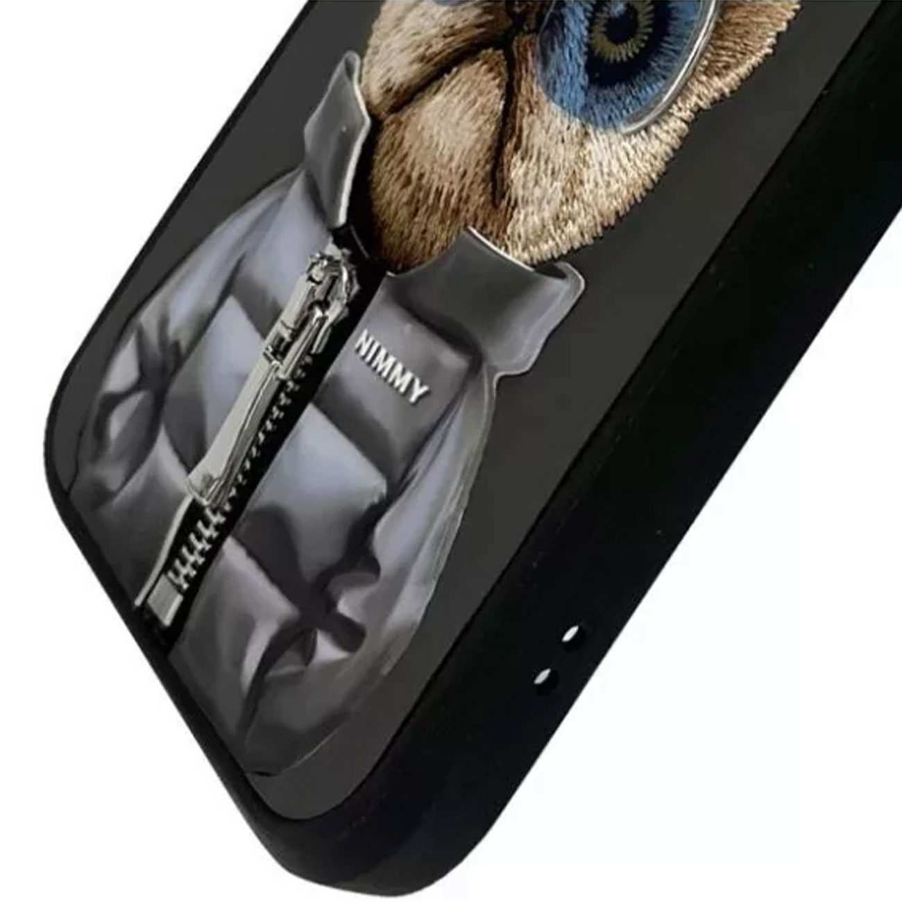 قاب گوشی آیفون 16 پرومکس طرح سگ عینکی با زیپ واقعی و استایل بینظیر نیمی IP16-PRO-MAX-01