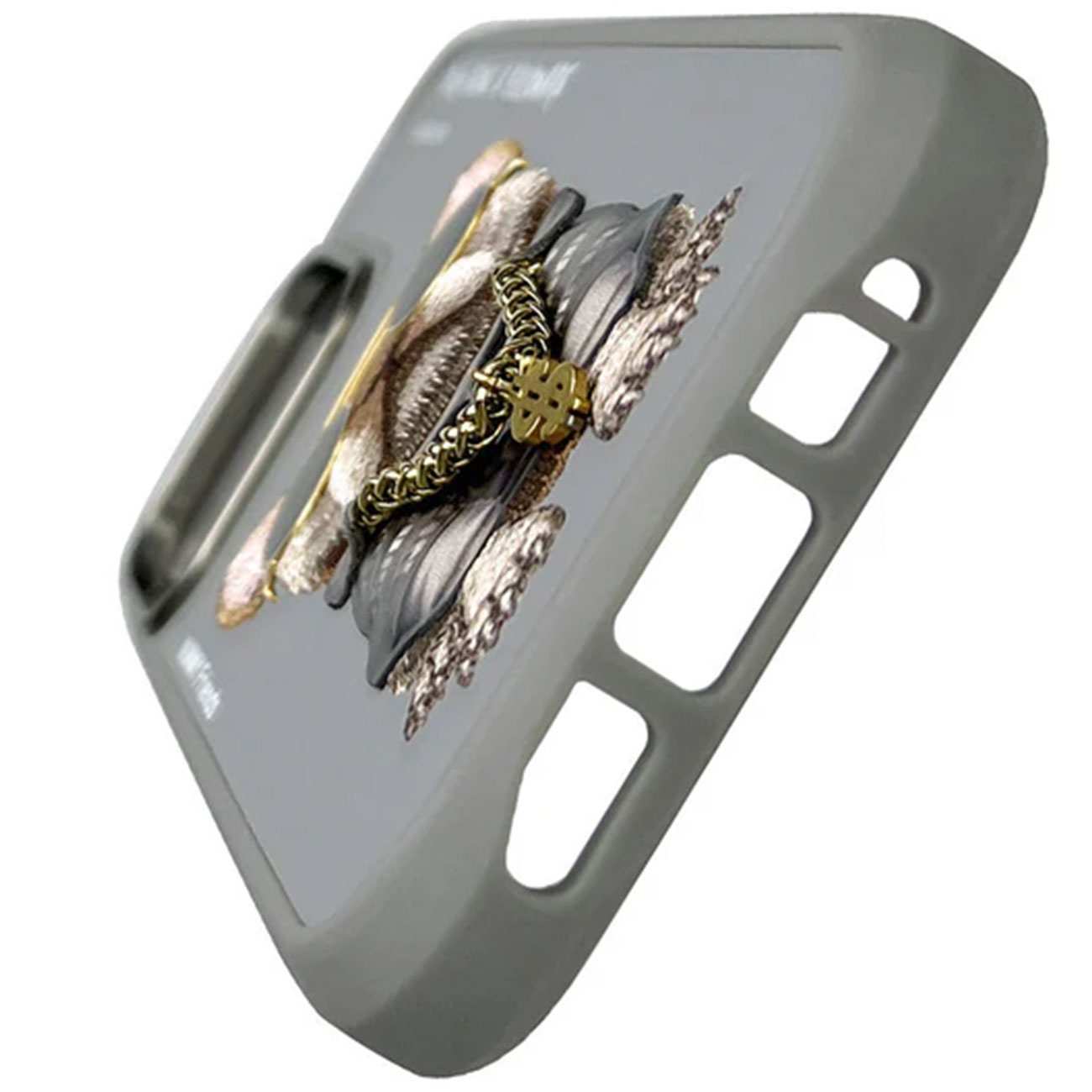 قاب گوشی آیفون 16 پرومکس طرح سگ عینکی با گردنبند واقعی و استایل بینظیر نیمی YJ202101