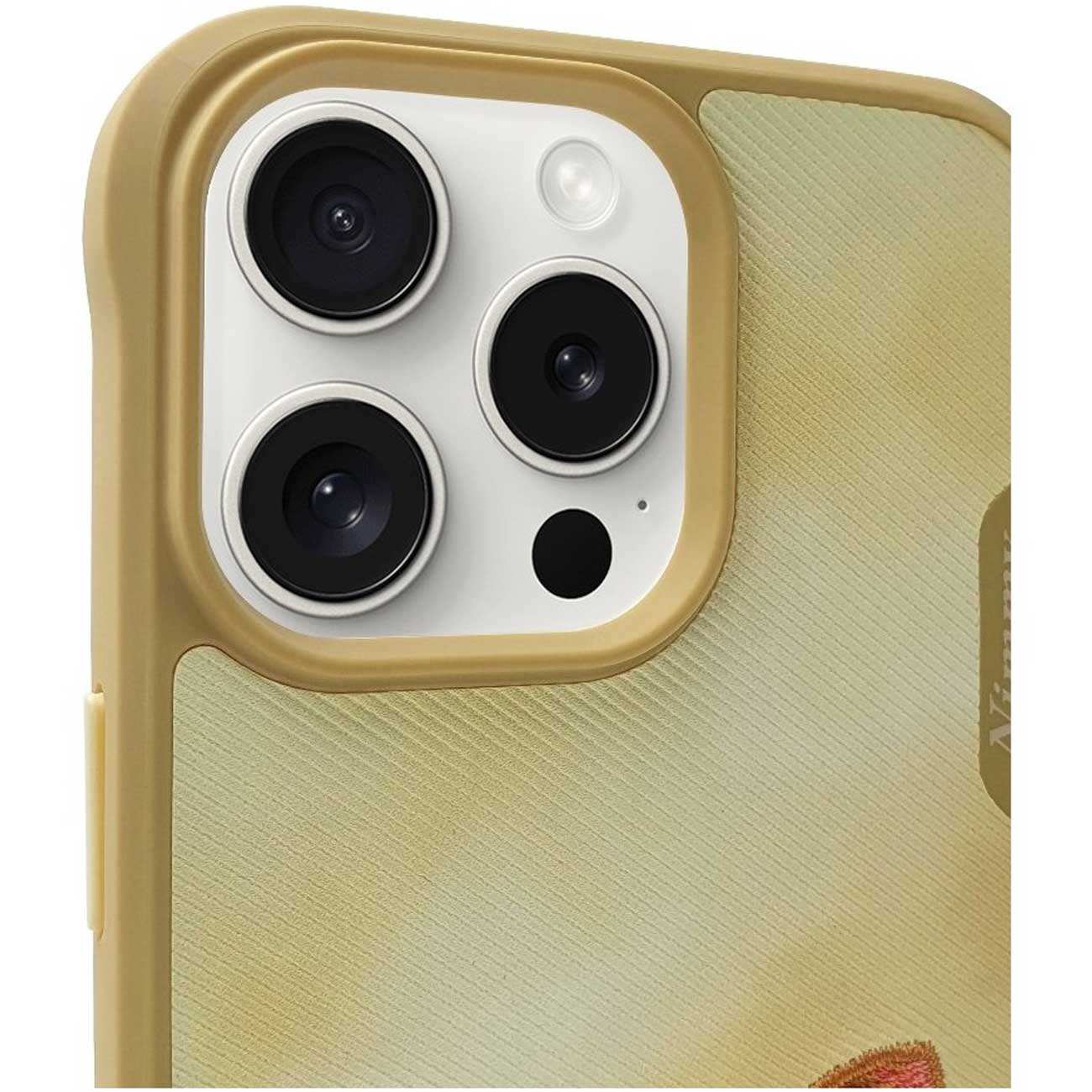 قاب محافظ گوشی آیفون 16 پرومکس طرح گربه با چشم متحرک نیمی