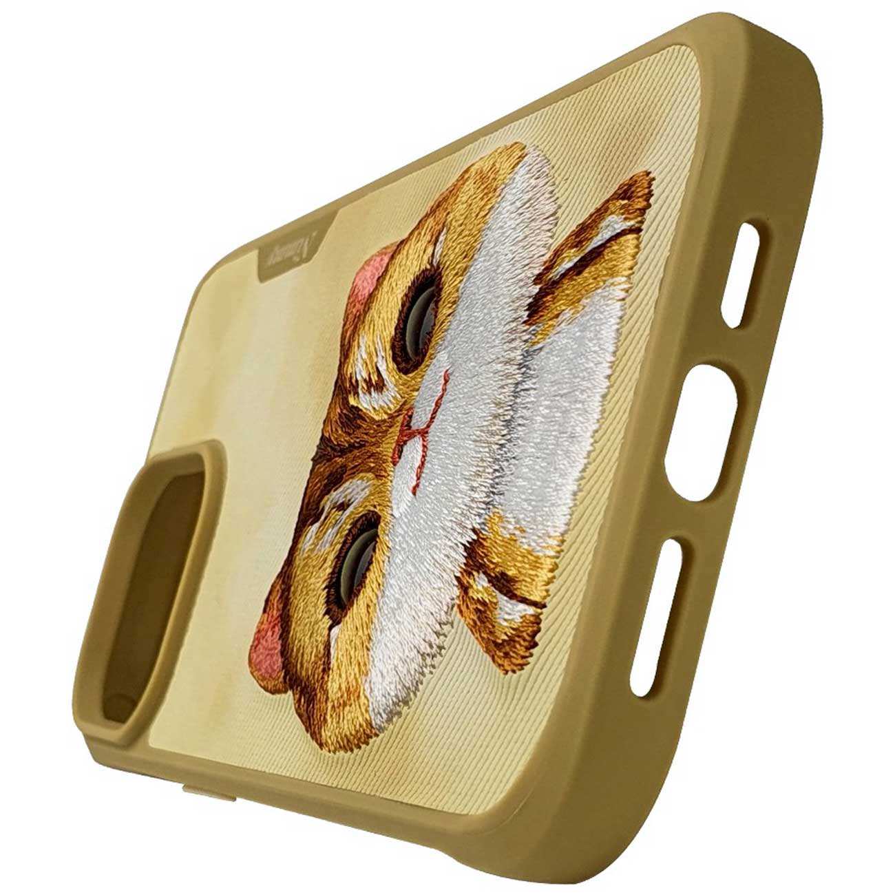 قاب محافظ گوشی آیفون 16 پرومکس طرح گربه با چشم متحرک نیمی