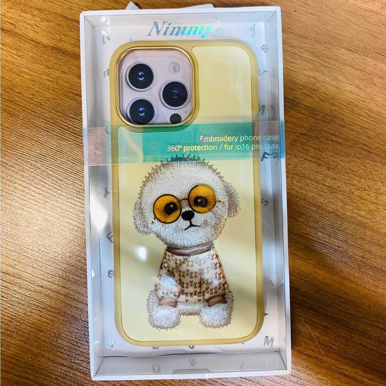 قاب محافظ گوشی آیفون 16 پرومکس طرح سگ سفید نیمی 02