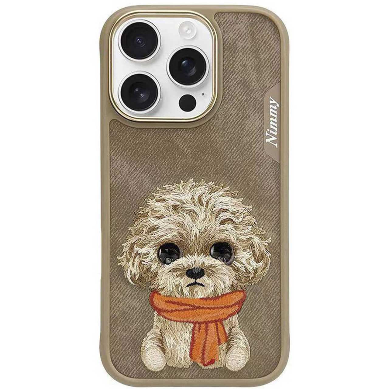 قاب مگسیف گوشی آیفون 16 پرو طرح سگ گلدوزی شده نیمی N-XDY-IP16-PRO-014