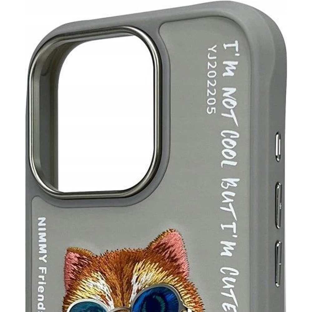 قاب گوشی آیفون 16 پرو گربه با زنجیر و عینک واقعی نیمی IP16-PRO-05-B