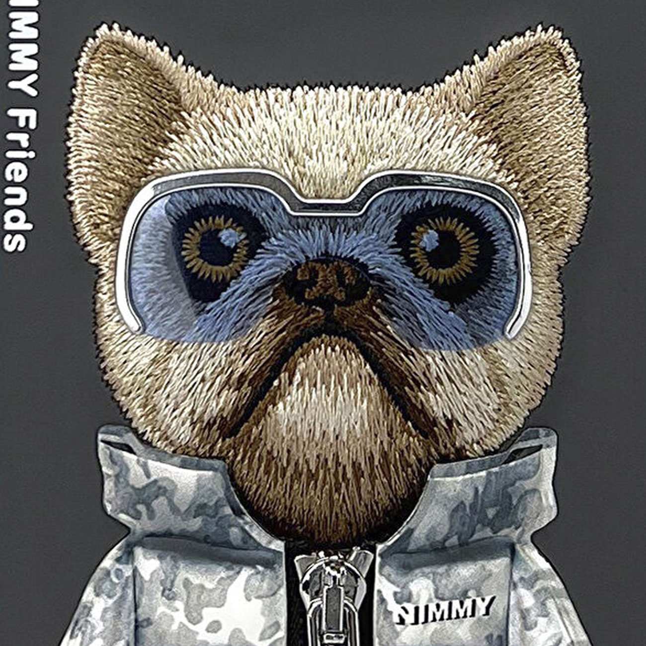 قاب محافظ گوشی آیفون 16 پرو طرح سگ عینکی با زیپ واقعی و استایل بینظیر نیمی Cool Cute