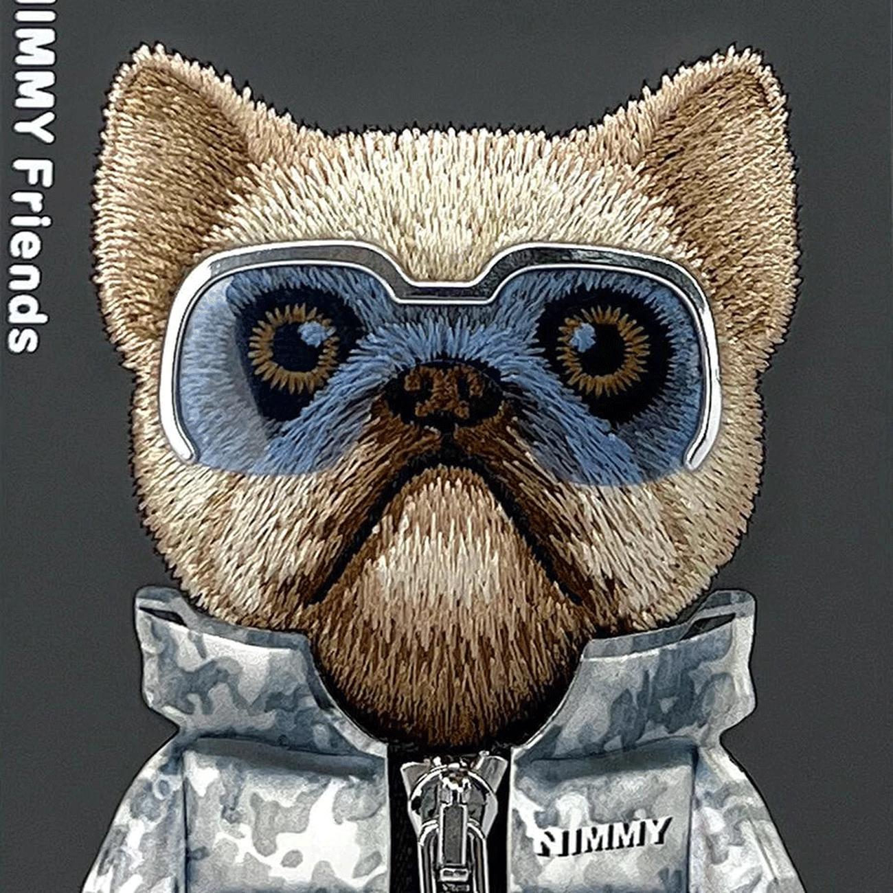 قاب محافظ گوشی آیفون 16 پرو طرح سگ عینکی با زیپ واقعی و استایل بینظیر نیمی Cool Cute