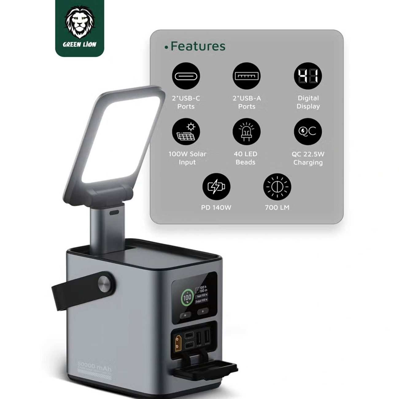 پاور بانک و پاور استیشن 60000 میلی آمپر ساعت 230 وات گرین لاین GPSX230