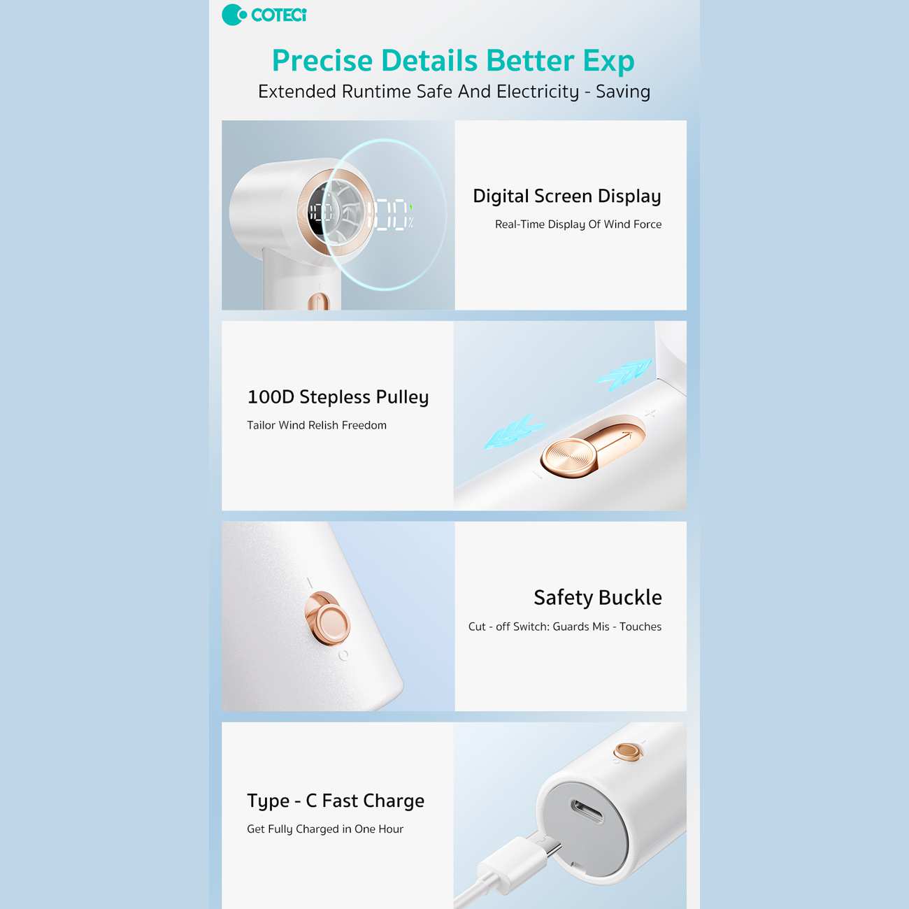 پنکه شارژی دستی کوتسی TR-035