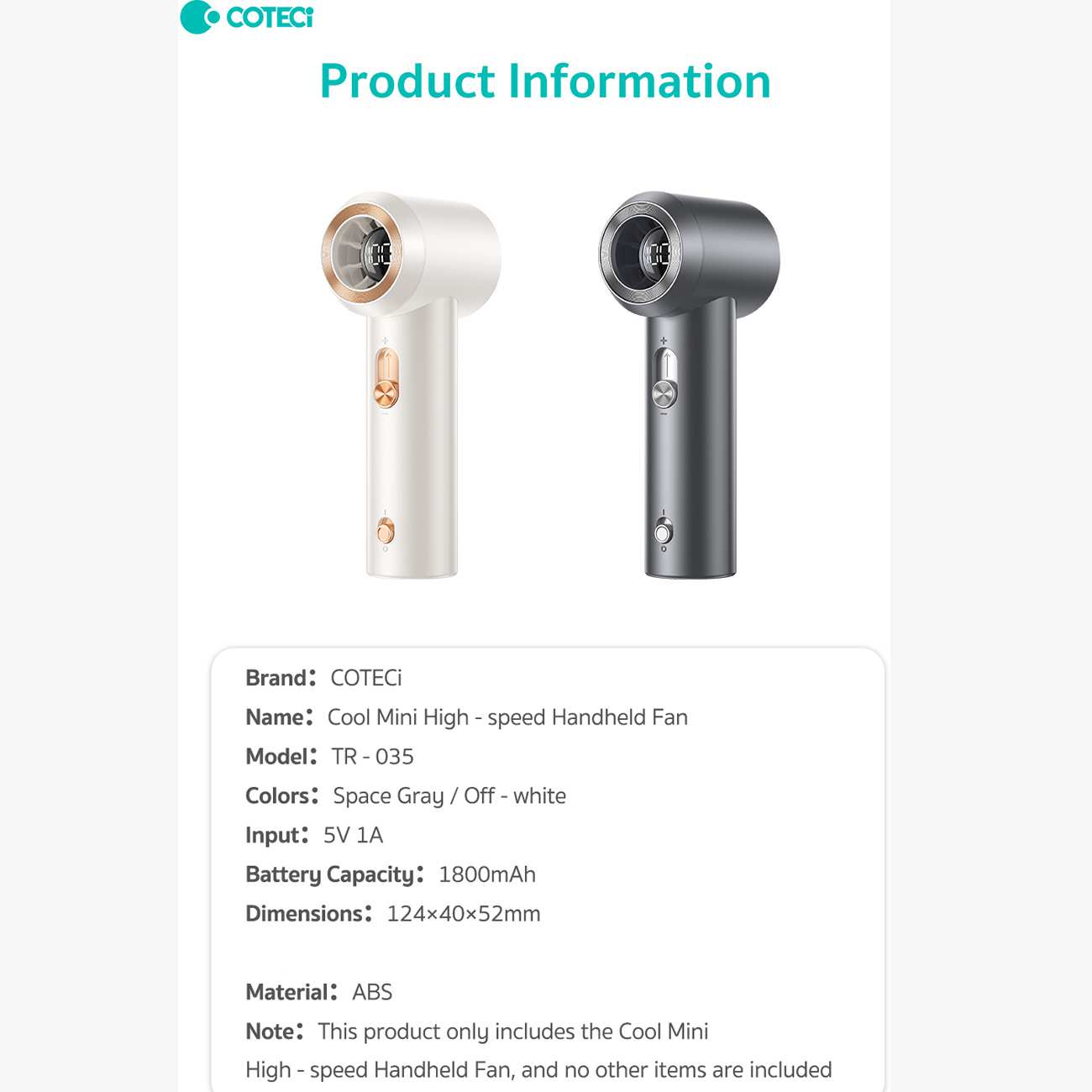 پنکه شارژی دستی کوتسی TR-035