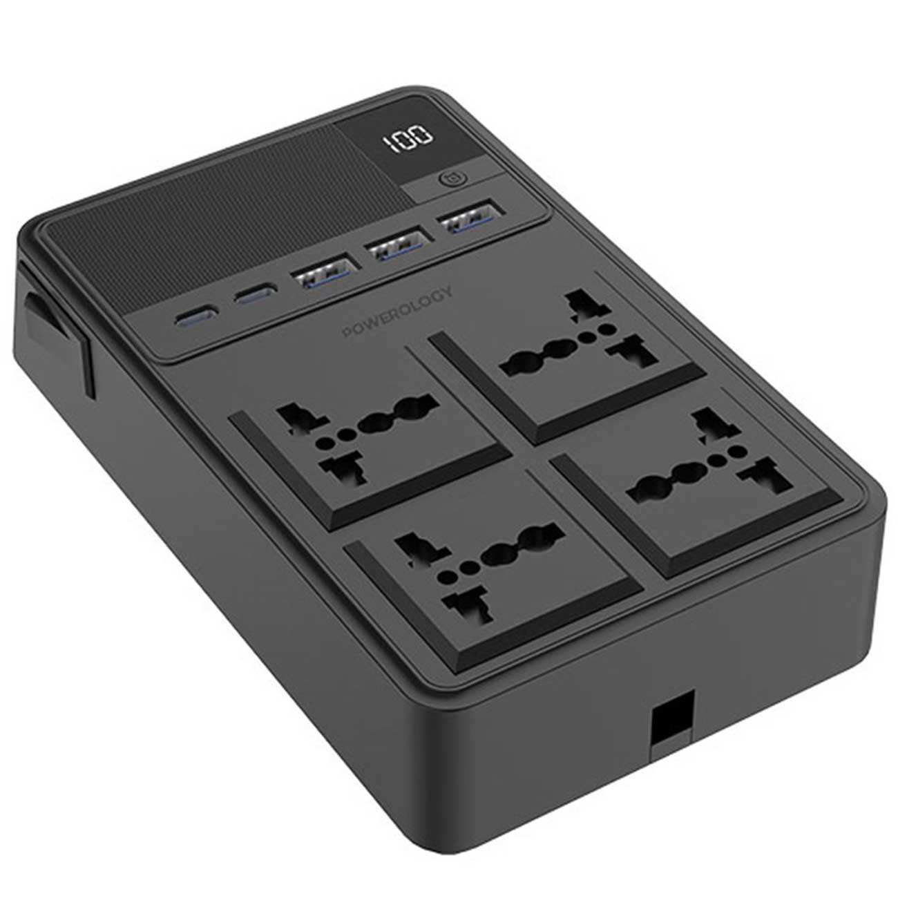 چند راهی و محافظ برق 2500 وات 4 سوکت، 3*USB و 2*تایپ سی پاورولوژی PWC029