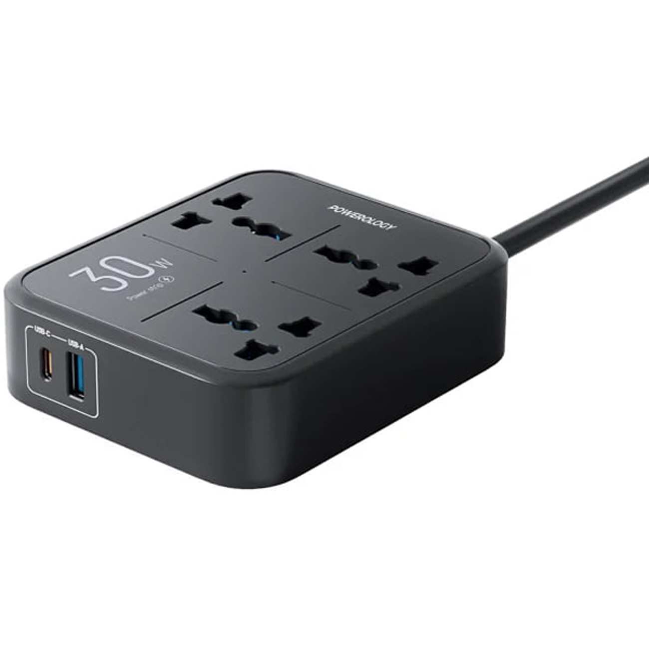 چند راهی و محافظ برق 3250 وات سه سوکت، یک USB و یک تایپ سی پاورولوژی PWCUQC037