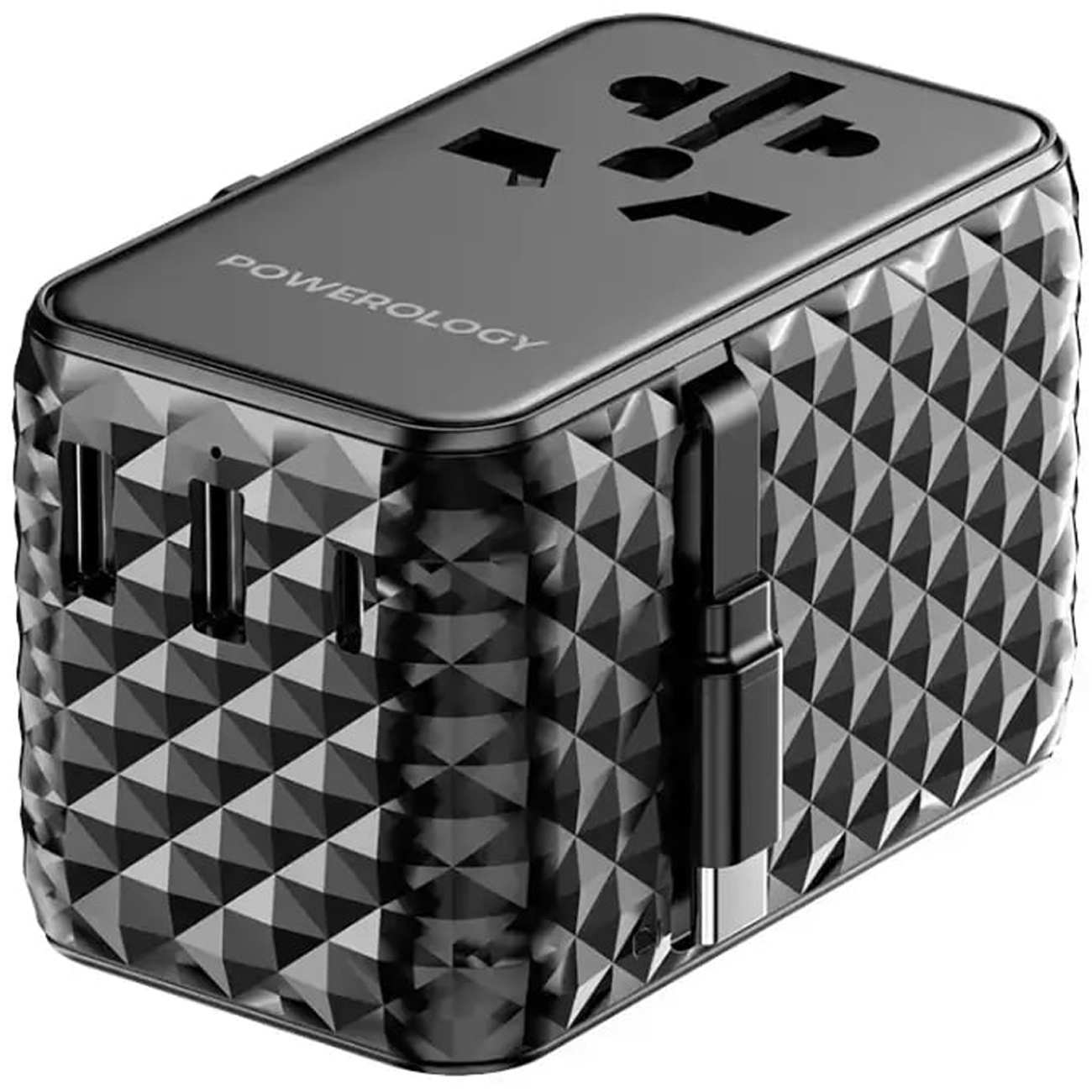 مبدل برق چندکاره 2500 وات و شارژر دیواری فست USB و تایپ سی 20 وات پاورولوژی PWCUQC028