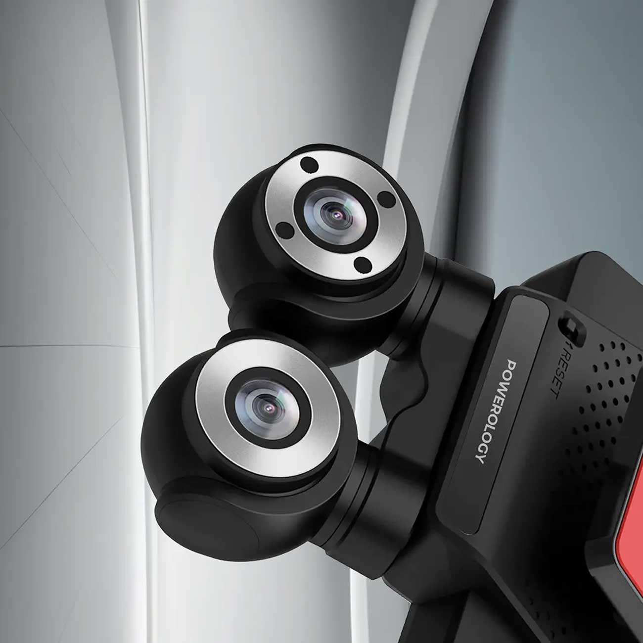 دوربین ثبت وقایع خودرو 4k پاورولوژی P4KCAM108 با دو لنز دوربین