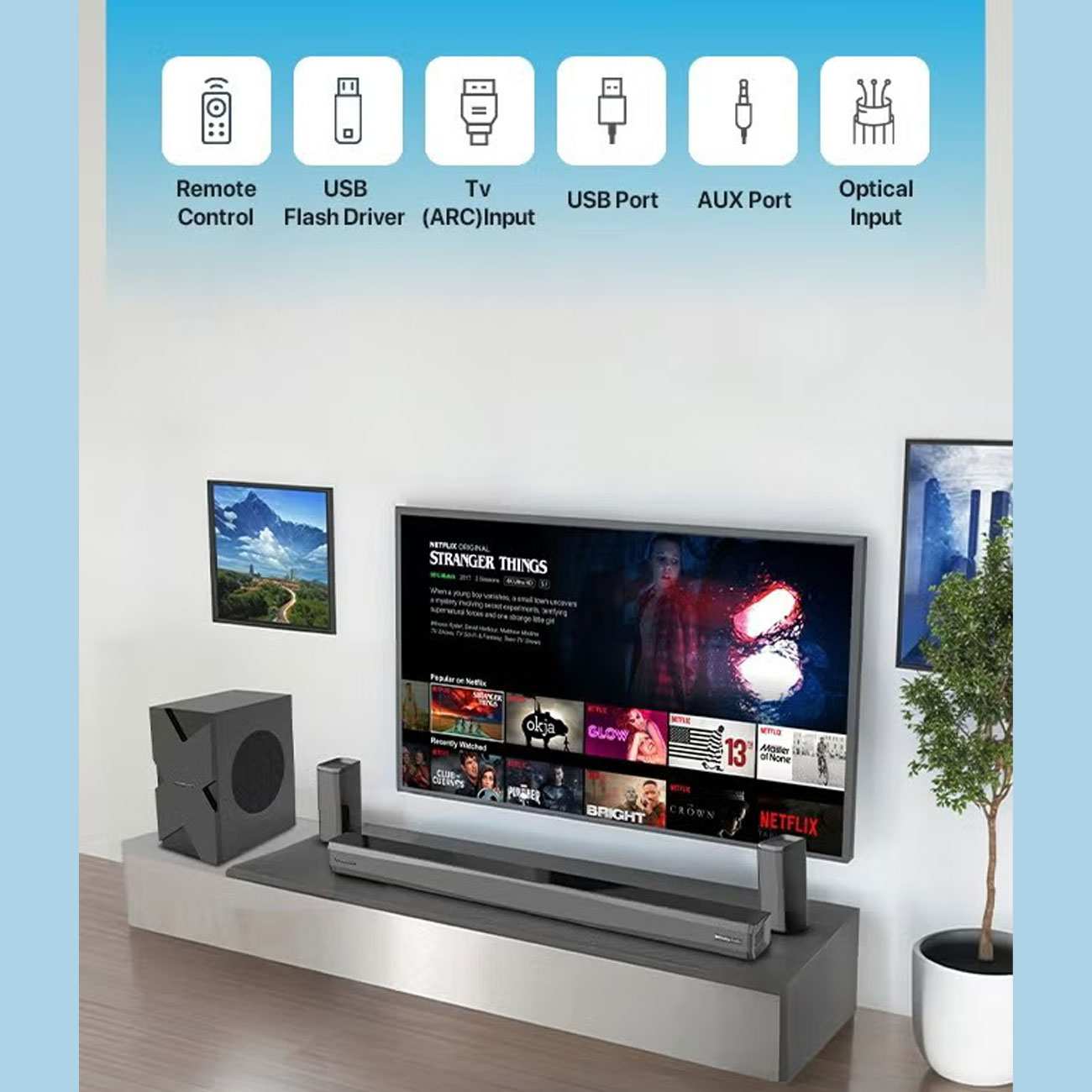 ساندبار و سینمای خانگی 5.1 کاناله پاورولوژی PWLAU014