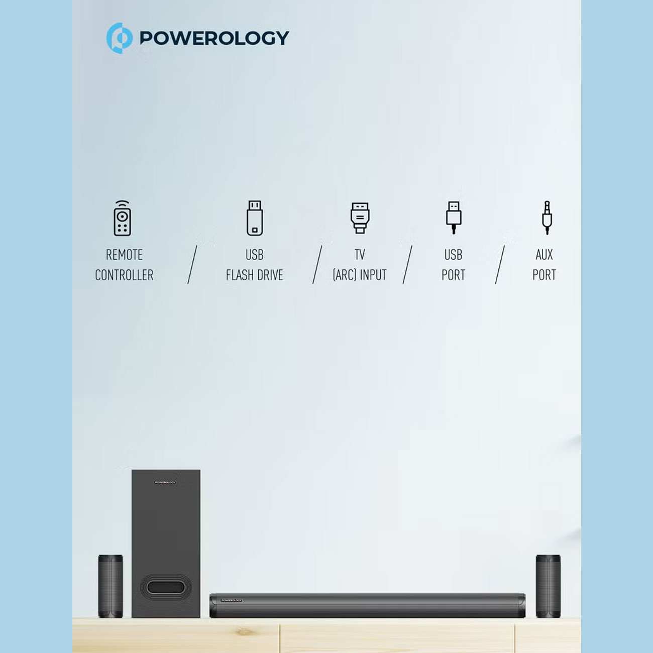 ساندبار و سینمای خانگی 5.1 کاناله پاورولوژی PWLAU014