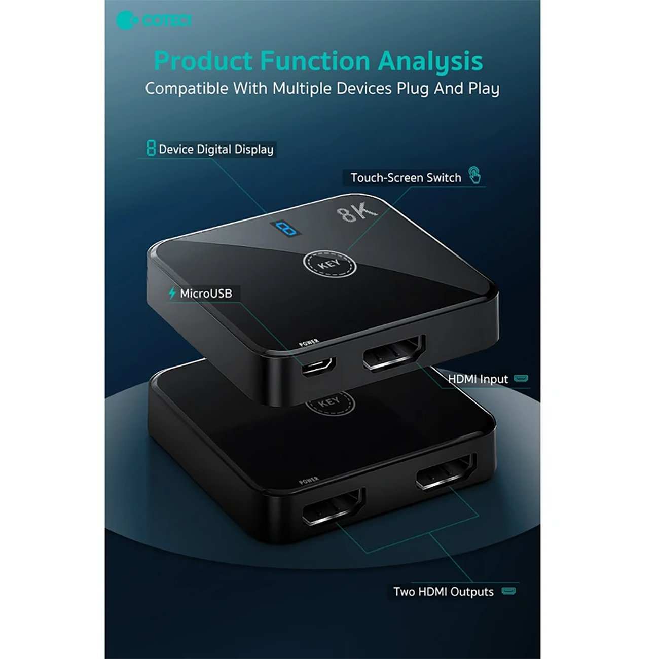 مبدل و سوئیچ HDMI دو در یک کوتسی OF-035