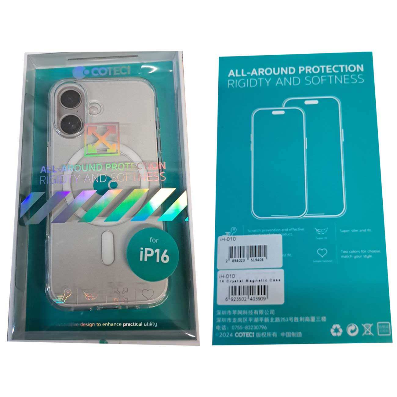 قاب شفاف مگسیف آیفون 16 کوتسی COTECi IH-010