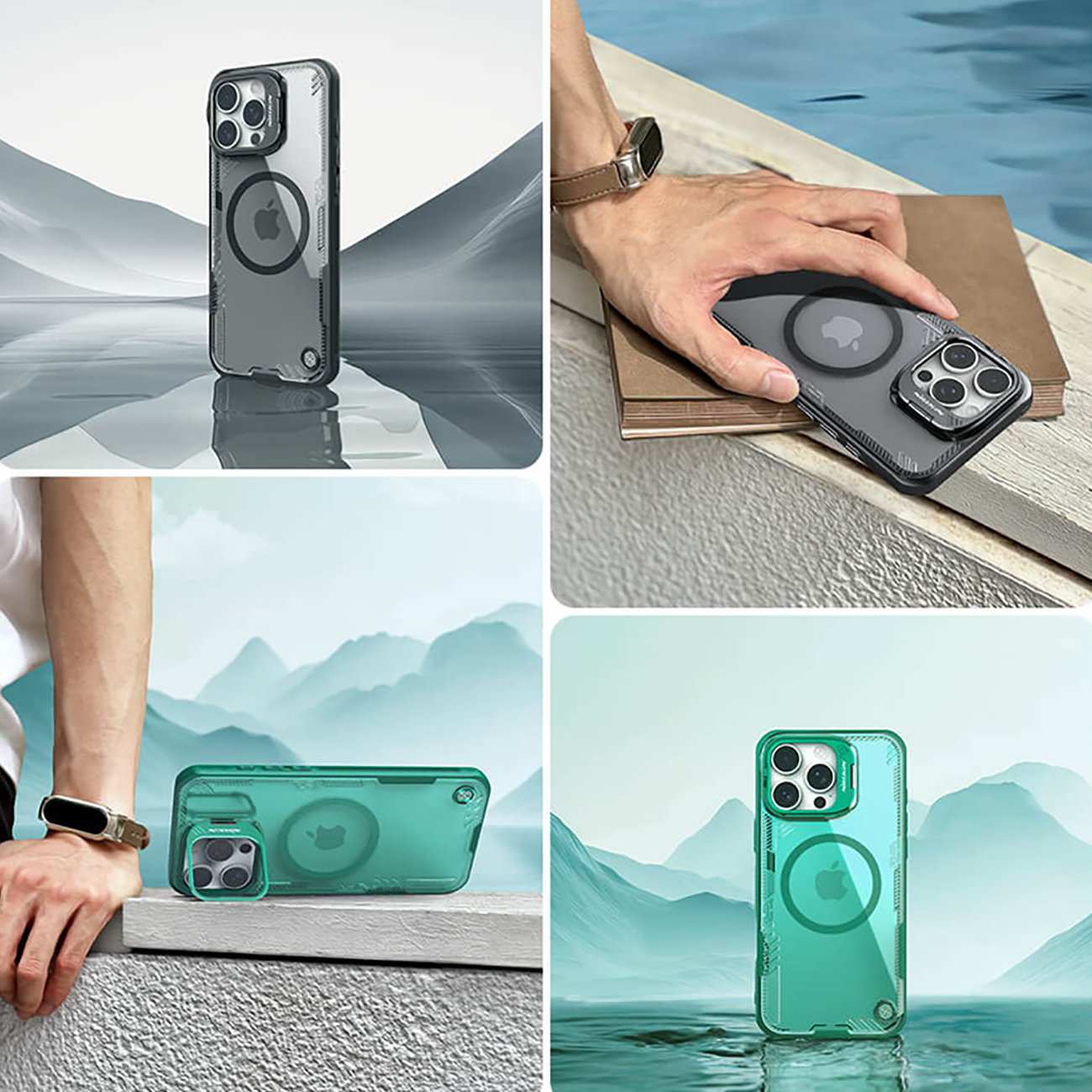 قاب شفاف مگنتی گوشی آیفون 16 پرو مکس نیلکین Iceblade Prop Frame version Magnetic