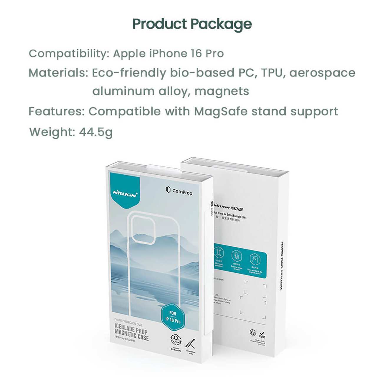 قاب شفاف مگنتی گوشی آیفون 16 پرو مکس نیلکین Iceblade Prop Frame version Magnetic