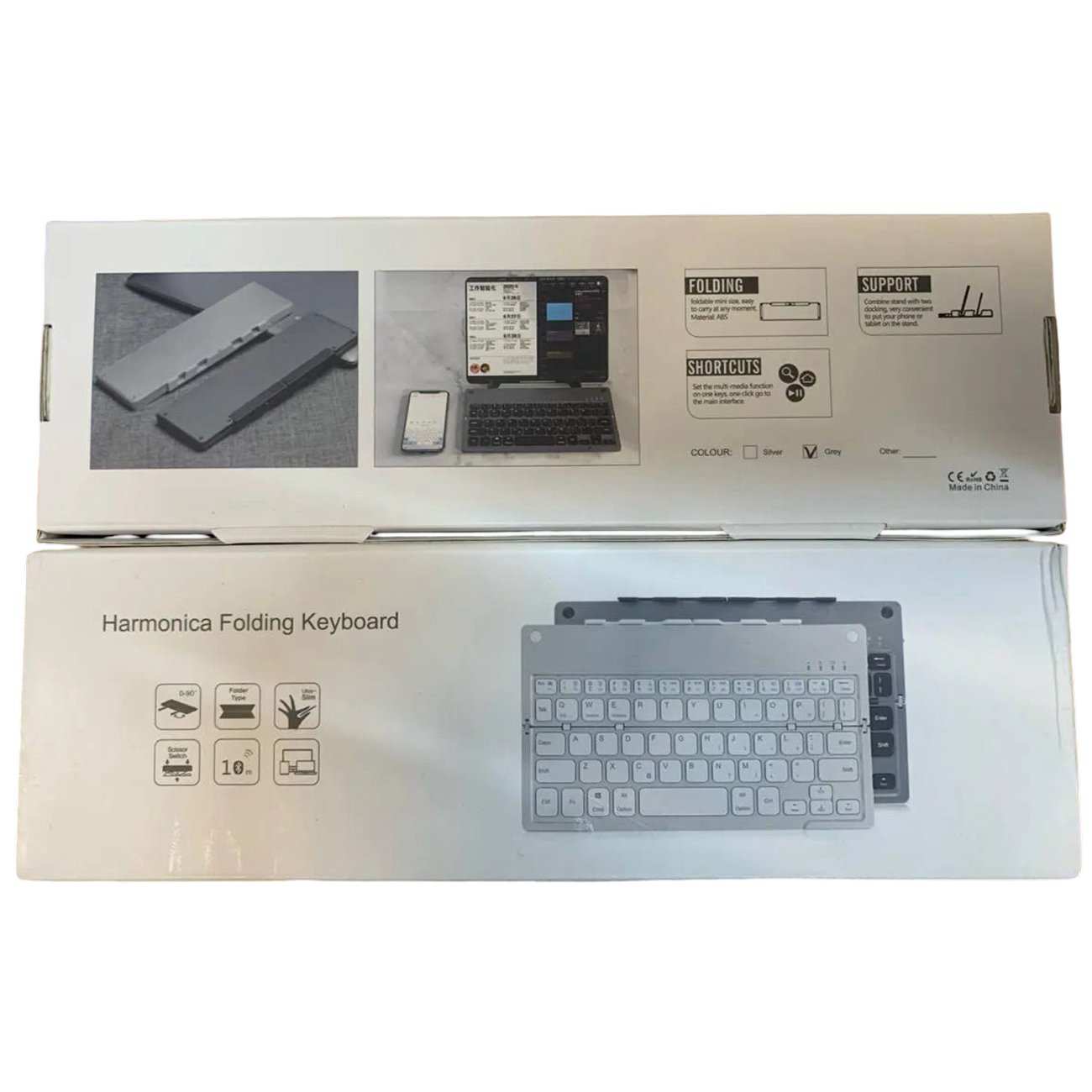 کیبورد بیسیم تاشو شارژی هارمونیکا HARMONICA با استند موبایل و تبلت