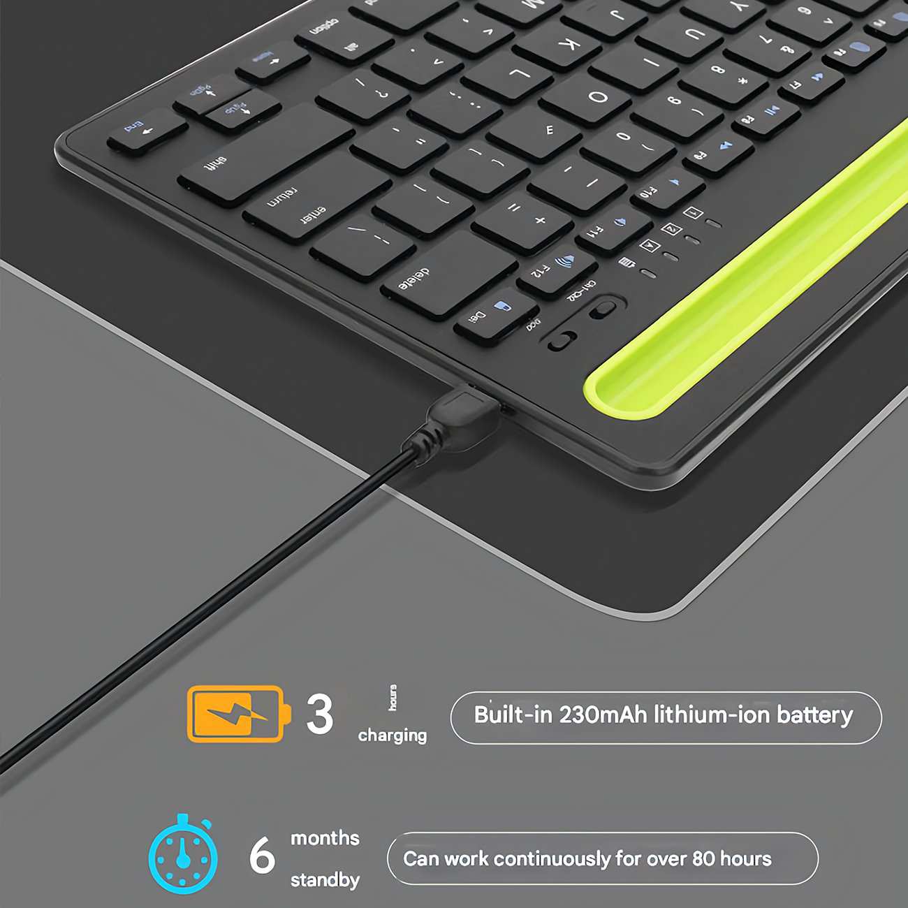 کیبورد بیسیم شارژی با استند موبایل و تبلت Multi-Platform