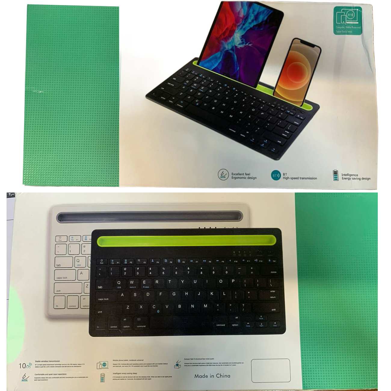 کیبورد بیسیم شارژی با استند موبایل و تبلت Multi-Platform