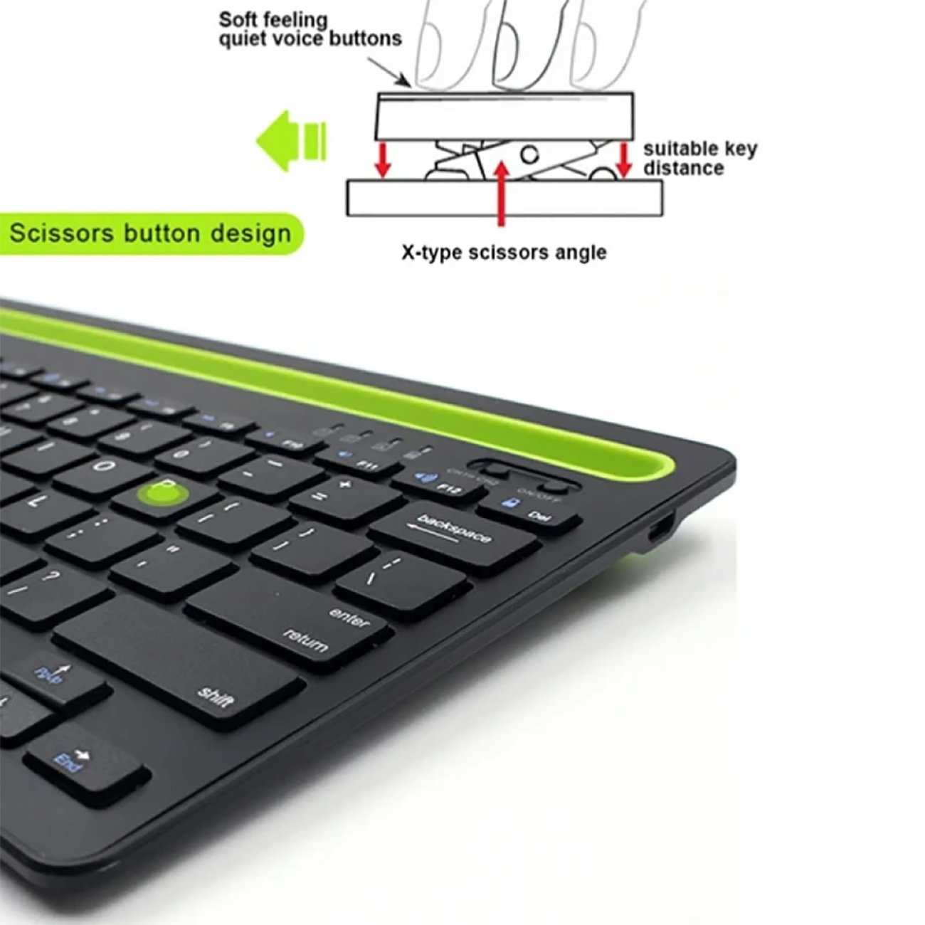 کیبورد بیسیم شارژی با استند موبایل و تبلت