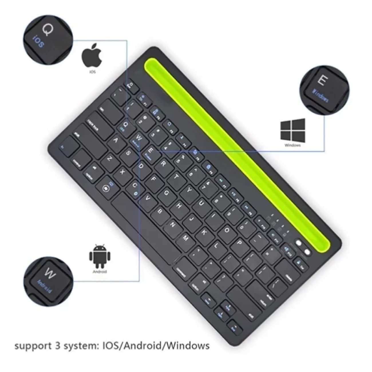 کیبورد بیسیم شارژی با استند موبایل و تبلت