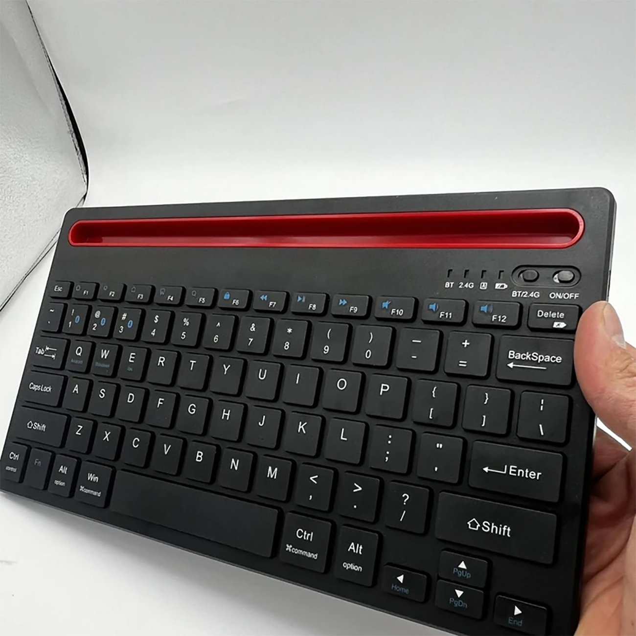 کیبورد بیسیم شارژی با استند موبایل و تبلت