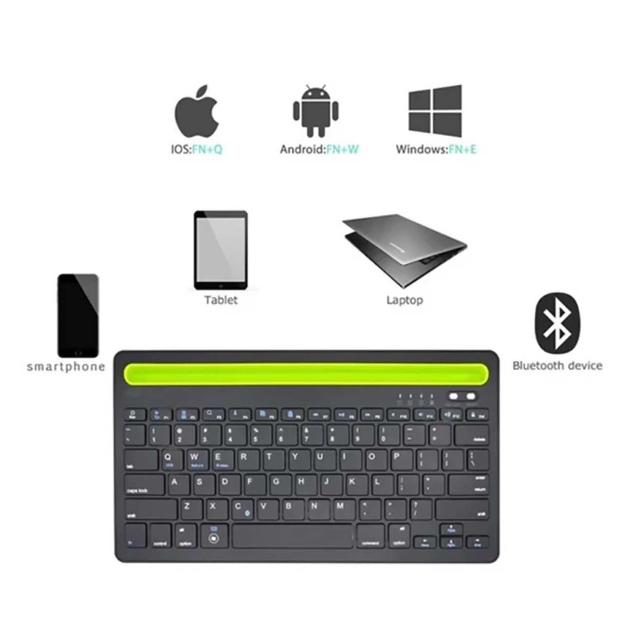 کیبورد بیسیم شارژی با استند موبایل و تبلت