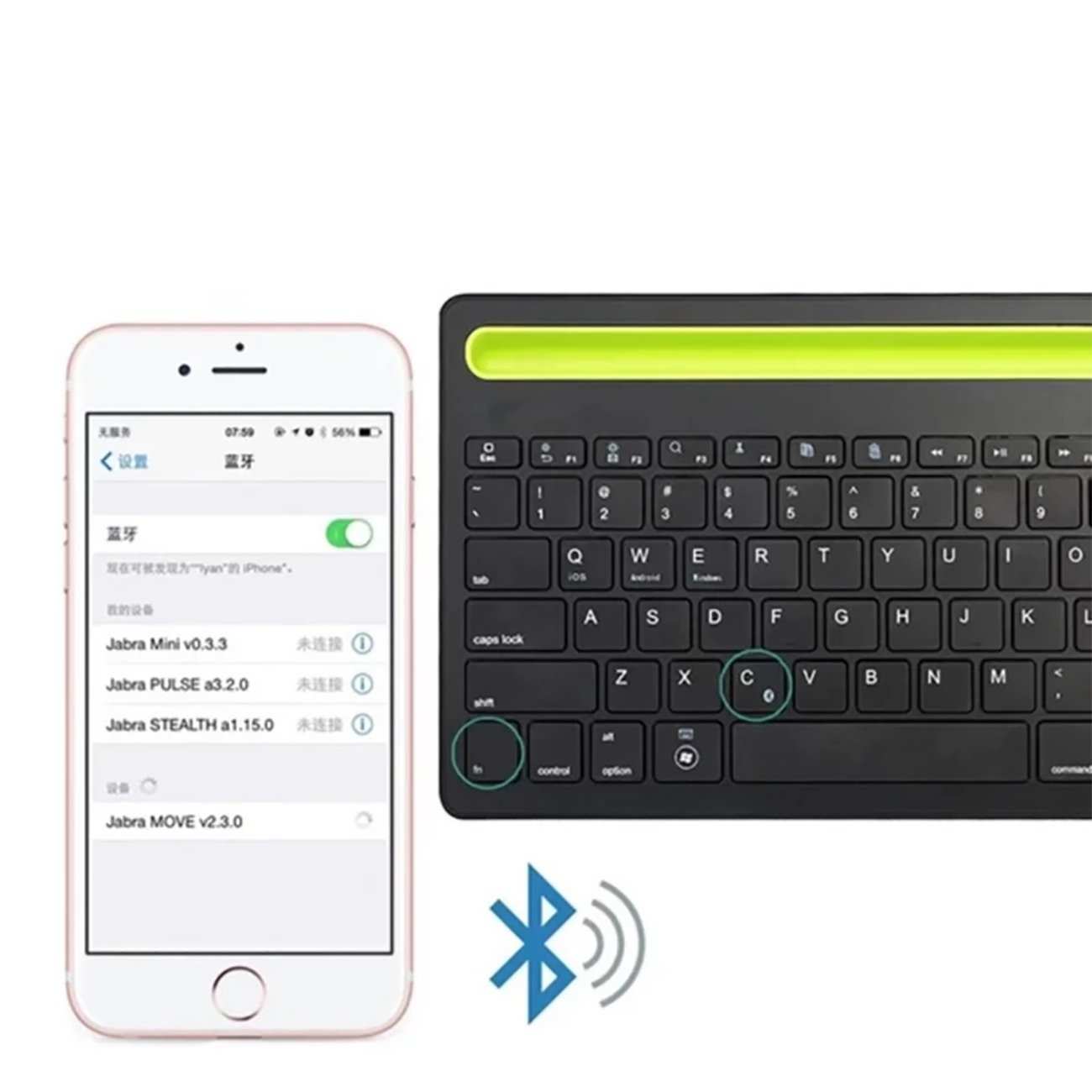 کیبورد بیسیم شارژی با استند موبایل و تبلت